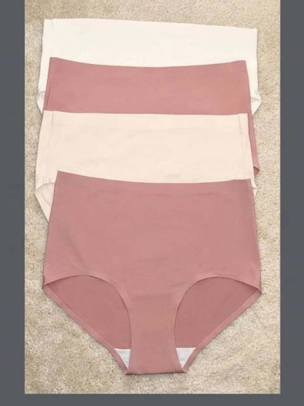 4pcs/Pack Women's Seamless Silk-Like Soft Breathable Mid Briefs Invisible Large